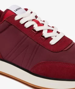 Lacoste Sneakers>Herren-Sneakers L-Spin Aus Leder Und Textil Burg/Gum Amd