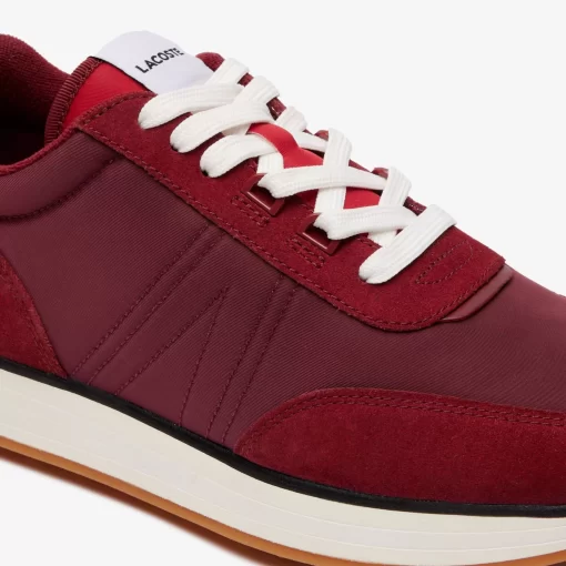 Lacoste Sneakers>Herren-Sneakers L-Spin Aus Leder Und Textil Burg/Gum Amd