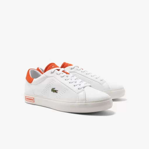 Lacoste Sneakers>Herren-Sneakers Powercourt 2.0 Orange Aus Leder White/Orange 1U2