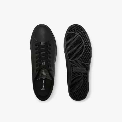 Lacoste Sneakers>Herren-Sneakers Powercourt Aus Poliertem Leder Black / Black 02H