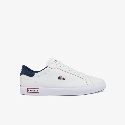 Lacoste Sneakers>Herren-Sneakers Powercourt Aus Trikolor-Leder Wht/Nvy/Red 407