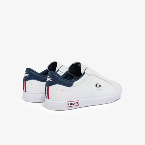 Lacoste Sneakers>Herren-Sneakers Powercourt Aus Trikolor-Leder Wht/Nvy/Red 407