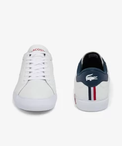 Lacoste Sneakers>Herren-Sneakers Powercourt Aus Trikolor-Leder Wht/Nvy/Red 407