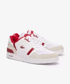 Lacoste Sneakers>Herren-Sneakers T-Clip Aus Kontrastleder White / Red 286