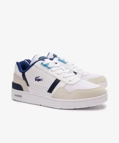 Lacoste Sneakers>Herren-Sneakers T-Clip Aus Kontrastleder Wht/Blue 080