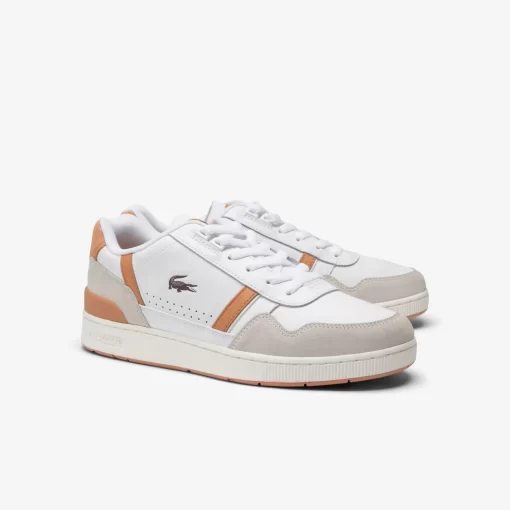 Lacoste Sneakers>Herren-Sneakers T-Clip Aus Kontrastleder Wht/Lt Brw 2J8