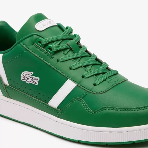 Lacoste Sneakers>Herren-Sneakers T-Clip Aus Leder Dk Grn/Wht 2D2