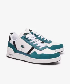 Lacoste Sneakers>Herren-Sneakers T-Clip Aus Leder Mit Logo White/Dark Green 1R5