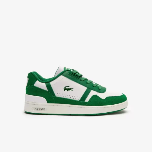 Lacoste Sneakers>Herren-Sneakers T-Clip Aus Leder Mit Logo An Der Lasche White/Green 082