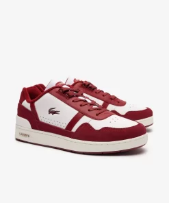 Lacoste Sneakers>Herren-Sneakers T-Clip Aus Leder Mit Logo An Der Lasche White / Red 286