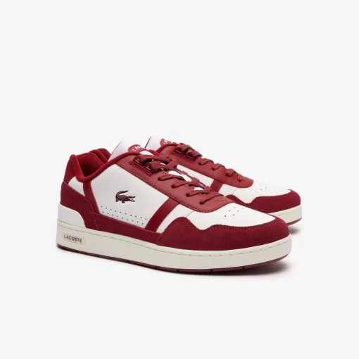 Lacoste Sneakers>Herren-Sneakers T-Clip Aus Leder Mit Logo An Der Lasche White / Red 286