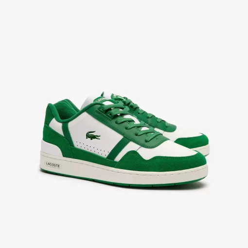 Lacoste Sneakers>Herren-Sneakers T-Clip Aus Leder Mit Logo An Der Lasche White/Green 082