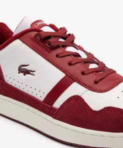 Lacoste Sneakers>Herren-Sneakers T-Clip Aus Leder Mit Logo An Der Lasche White / Red 286