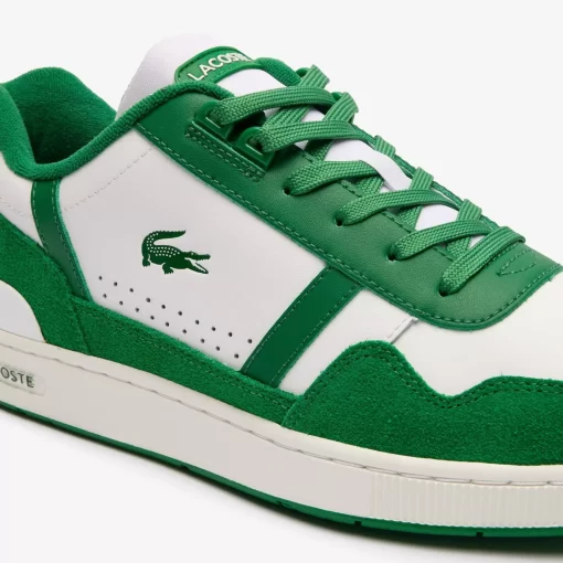 Lacoste Sneakers>Herren-Sneakers T-Clip Aus Leder Mit Logo An Der Lasche White/Green 082