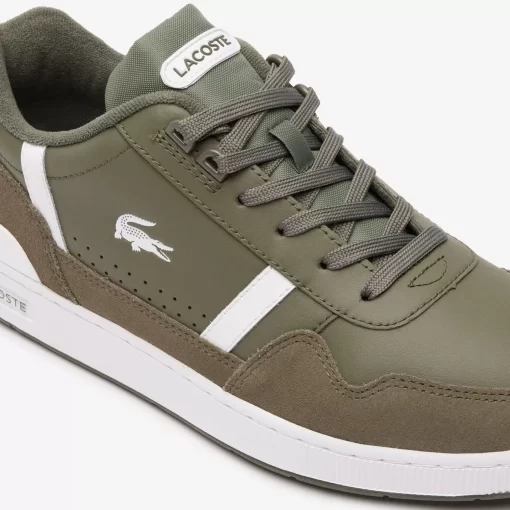 Lacoste Sneakers>Herren-Sneakers T-Clip Aus Zweifarbigem Leder Khk/Wht 255