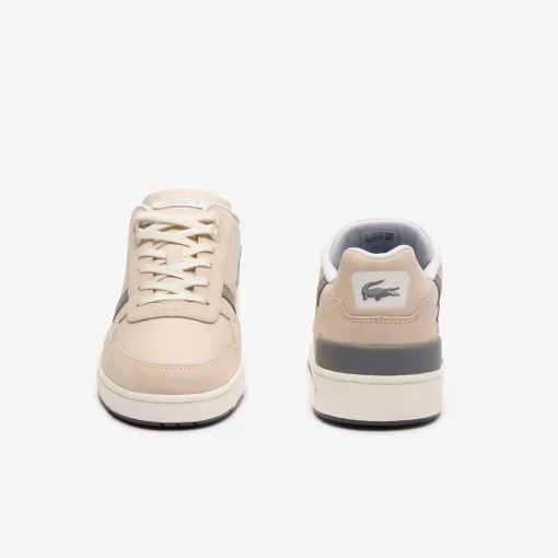 Lacoste Sneakers>Herren-Sneakers T-Clip Tonal Aus Leder Off Wht/Gry 2B7