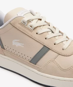 Lacoste Sneakers>Herren-Sneakers T-Clip Tonal Aus Leder Off Wht/Gry 2B7