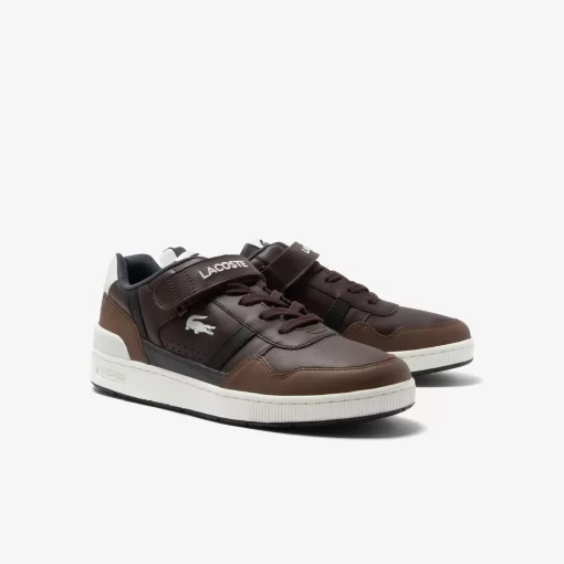 Lacoste Sneakers>Herren-Sneakers T-Clip Velcro Aus Leder Dk Brw/Blk 257