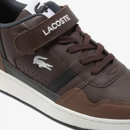 Lacoste Sneakers>Herren-Sneakers T-Clip Velcro Aus Leder Dk Brw/Blk 257