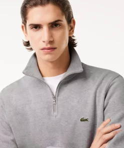 Lacoste Pullover>Herren-Sweatshirt Aus Baumwolle Mit Stehkragen Und Reisverschluss Heidekraut Grau Cca