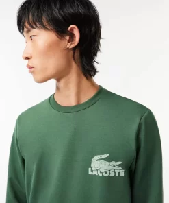 Lacoste Unterwäsche & Loungewear>Herren-Sweatshirt Aus Baumwoll-Fleece Dunkelgrun / Grun Riv