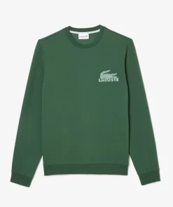 Lacoste Unterwäsche & Loungewear>Herren-Sweatshirt Aus Baumwoll-Fleece Dunkelgrun / Grun Riv