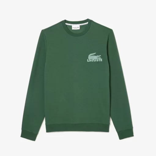 Lacoste Unterwäsche & Loungewear>Herren-Sweatshirt Aus Baumwoll-Fleece Dunkelgrun / Grun Riv