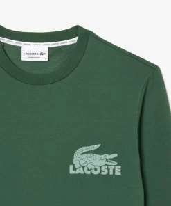 Lacoste Unterwäsche & Loungewear>Herren-Sweatshirt Aus Baumwoll-Fleece Dunkelgrun / Grun Riv