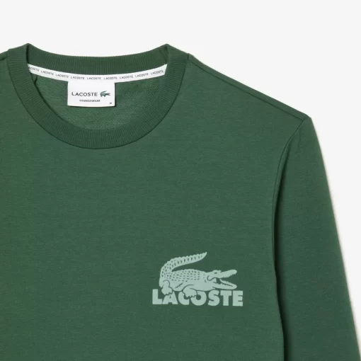 Lacoste Unterwäsche & Loungewear>Herren-Sweatshirt Aus Baumwoll-Fleece Dunkelgrun / Grun Riv