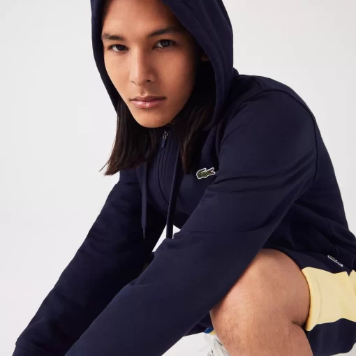 Lacoste Sweatshirts>Herren-Sweatshirt Club Med Aus Baumwollfleece Mit Kapuze Navy Blau 166