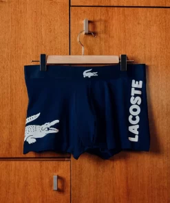 Lacoste Unterwäsche & Loungewear>Herren-Trunks Aus Stretch-Baumwolle Im 3Er-Pack Navy Blau / Weis / Heidekraut Grau / Navy Blau Bck