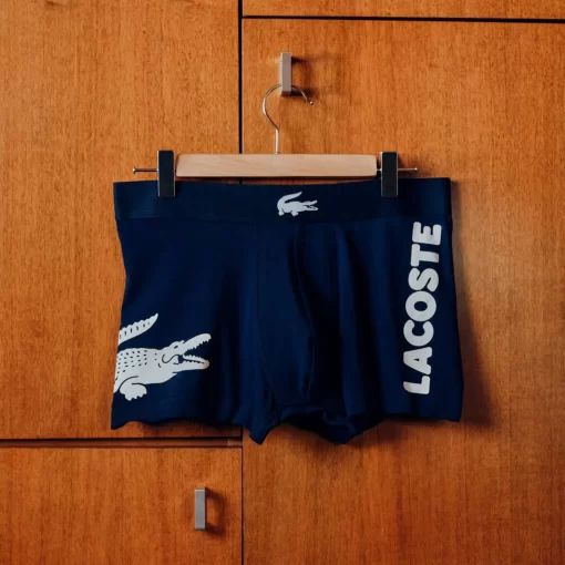 Lacoste Unterwäsche & Loungewear>Herren-Trunks Aus Stretch-Baumwolle Im 3Er-Pack Navy Blau / Weis / Heidekraut Grau / Navy Blau Bck