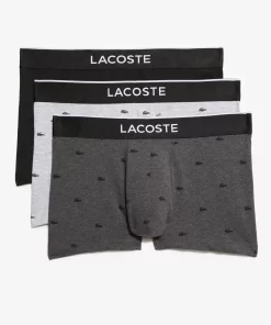 Lacoste Unterwäsche & Loungewear>Herren-Trunks Im 3Er-Pack Schwarz / Heidekraut Grau Vdp