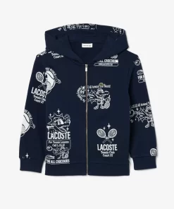 Lacoste Mädchenkleidung>Hoodie Mit Grafischem Aufdruck Navy Blau / Weis Hhw