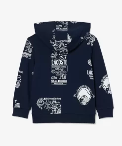 Lacoste Mädchenkleidung>Hoodie Mit Grafischem Aufdruck Navy Blau / Weis Hhw