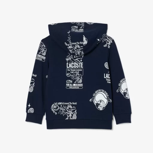 Lacoste Mädchenkleidung>Hoodie Mit Grafischem Aufdruck Navy Blau / Weis Hhw