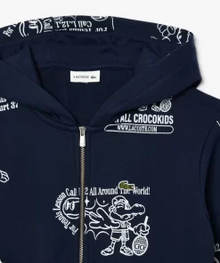 Lacoste Mädchenkleidung>Hoodie Mit Grafischem Aufdruck Navy Blau / Weis Hhw