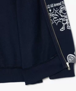 Lacoste Mädchenkleidung>Hoodie Mit Grafischem Aufdruck Navy Blau / Weis Hhw