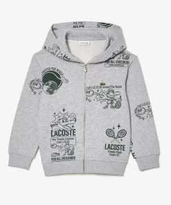 Lacoste Mädchenkleidung>Hoodie Mit Grafischem Aufdruck Heidekraut Grau / Dunkelgrun Nli