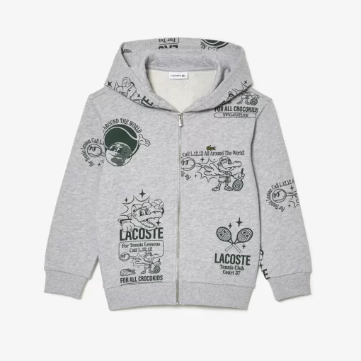 Lacoste Mädchenkleidung>Hoodie Mit Grafischem Aufdruck Heidekraut Grau / Dunkelgrun Nli