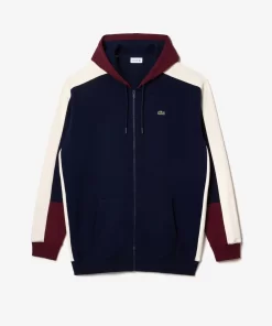 Lacoste Sweatshirts>Hoodie Mit Reisverschluss - Ubergrose - Gros Navy Blau / Burgunder / Weis Pig