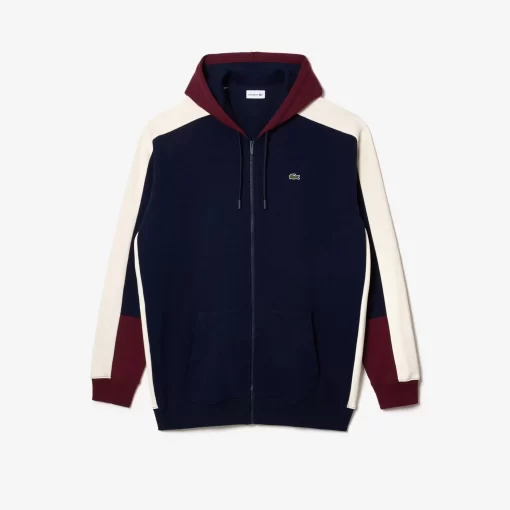 Lacoste Sweatshirts>Hoodie Mit Reisverschluss - Ubergrose - Gros Navy Blau / Burgunder / Weis Pig