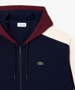 Lacoste Sweatshirts>Hoodie Mit Reisverschluss - Ubergrose - Gros Navy Blau / Burgunder / Weis Pig