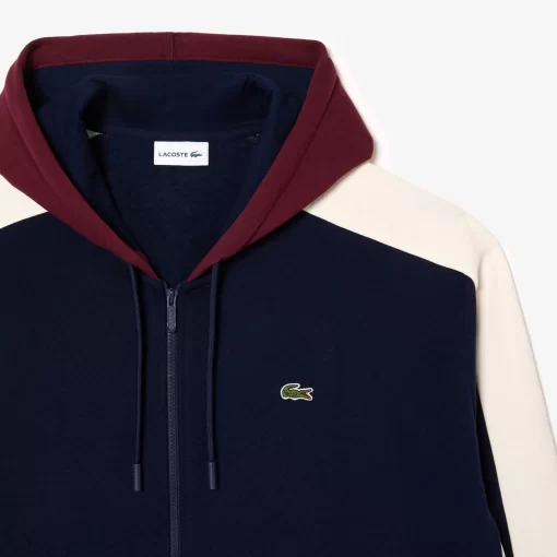 Lacoste Sweatshirts>Hoodie Mit Reisverschluss - Ubergrose - Gros Navy Blau / Burgunder / Weis Pig