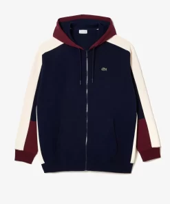 Lacoste Sweatshirts>Hoodie Mit Reisverschluss - Ubergrose - Weit Navy Blau / Burgunder / Weis Pig