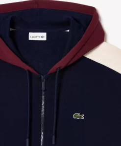 Lacoste Sweatshirts>Hoodie Mit Reisverschluss - Ubergrose - Weit Navy Blau / Burgunder / Weis Pig