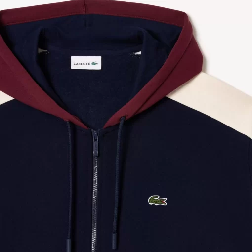 Lacoste Sweatshirts>Hoodie Mit Reisverschluss - Ubergrose - Weit Navy Blau / Burgunder / Weis Pig