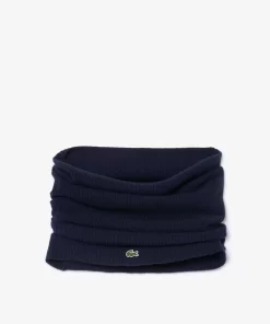 Lacoste Schals & Tucher>Infinity-Schal Aus Cashmere Aus Gerippter Strickware Navy Blau 166