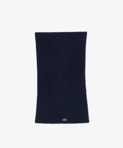 Lacoste Schals & Tucher>Infinity-Schal Aus Cashmere Aus Gerippter Strickware Navy Blau 166