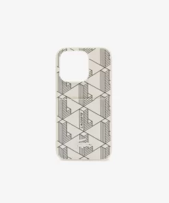 Lacoste Iphone Cases>Iphone 14 Pro-Hulle The Blend Mit Croc Aufdruck Farine Sinople F89